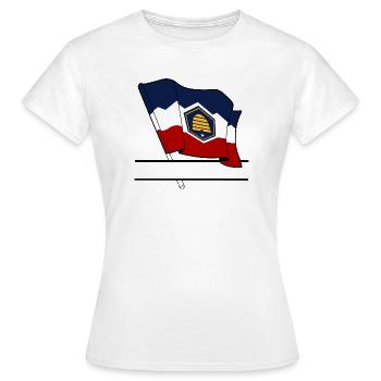 Flagge Utah Textbanner - Frauen T-Shirt - Weiß - Vorne - AI Model Female 172 dark (172cm)