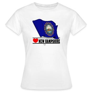 Drapeau New Hampshire coeur NEW HAMPSHIRE - T-shirt Femme - blanc - Devant - AI Model Female 172 dark (172cm)