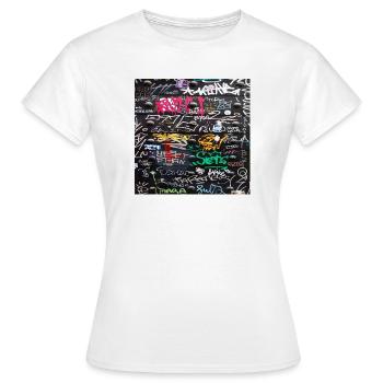 Des écrits colorés fous - T-shirt Femme - blanc - Devant - AI Model Female 172 dark (172cm)