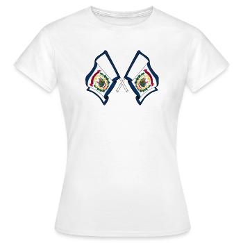 Zwei Flaggen durchquerten West Virginia - Frauen T-Shirt - Weiß - Vorne - AI Model Female 172 dark (172cm)