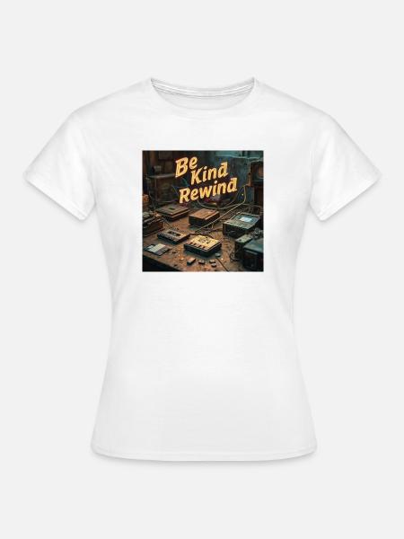 Be Kind Rewind Neon Retro Tech - Frauen T-Shirt - Weiß