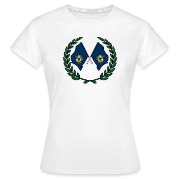 USA Vermont Flaggen im Lorbeerkranz - Frauen T-Shirt - Weiß - Vorne - AI Model Female 172 dark (172cm)