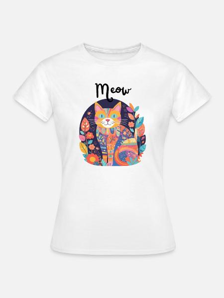 Bunte Katzen-Patchwork-Anthologie - Frauen T-Shirt - Weiß