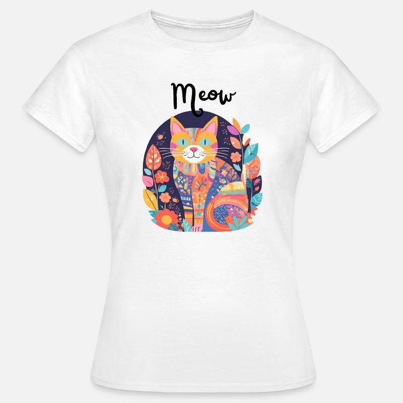Colorful Cat Patchwork Anthology - Women's T-Shirt - white