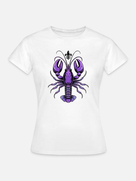 Mardi Gras Languste mit Fleur-de-Lis Design - Frauen T-Shirt - Weiß