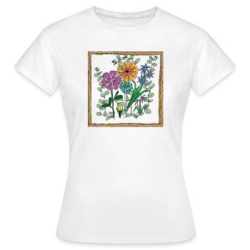 Blumen, Blüten und Pflanzen - Frauen T-Shirt - Weiß - Vorne - AI Model Female 172 dark (172cm)