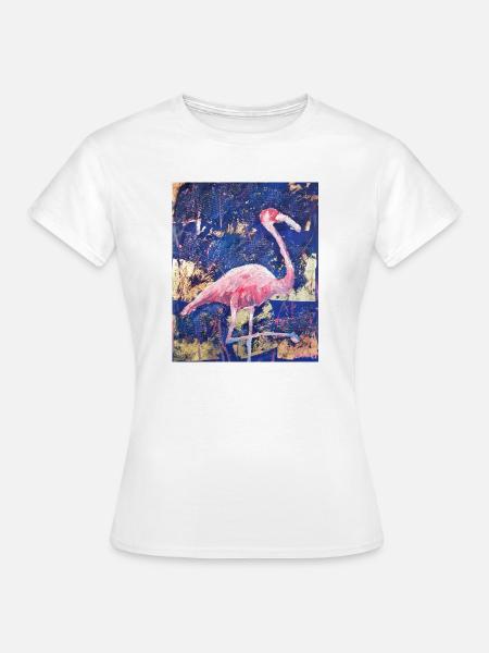 Expressionist Flamingo Artwork - Frauen T-Shirt - Weiß
