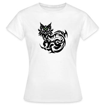 Chat mystique tribal - T-shirt Femme - blanc - Devant - AI Model Female 172 dark (172cm)
