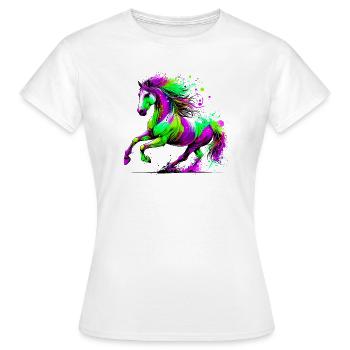 Pferd - Frauen T-Shirt - Weiß - Vorne - AI Model Female 172 dark (172cm)