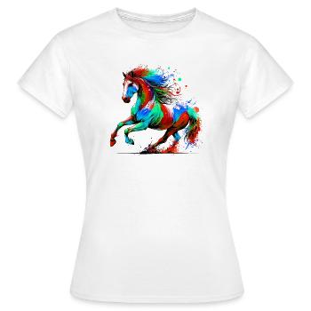 Pferd - Frauen T-Shirt - Weiß - Vorne - AI Model Female 172 dark (172cm)