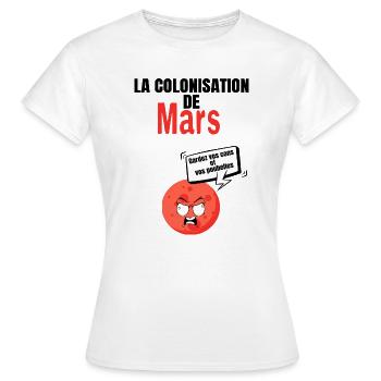 La colonisation de mars - T-shirt Femme - blanc - Devant - AI Model Female 172 dark (172cm)