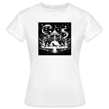 Zirkus Abstrakter Farbverlauf  - Frauen T-Shirt - Weiß - Vorne - AI Model Female 172 dark (172cm)