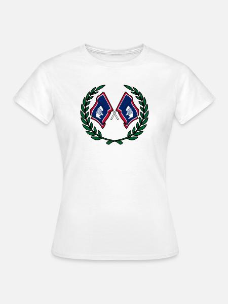 Fahnen USA Wyoming Lorbeerkranz - Frauen T-Shirt - Weiß