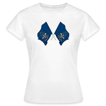 Deux drapeaux ont traversé le Dakota du Nord - T-shirt Femme - blanc - Devant - AI Model Female 172 dark (172cm)