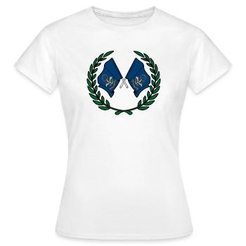 Drapeaux USA Dakota du Nord couronne de laurier - T-shirt Femme - blanc - Devant - AI Model Female 172 dark (172cm)