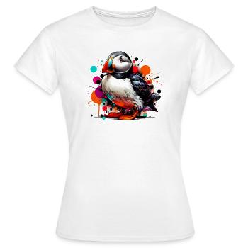 Puffin - Women's T-Shirt - white - Front - AI Model Female 172 dark (172cm)