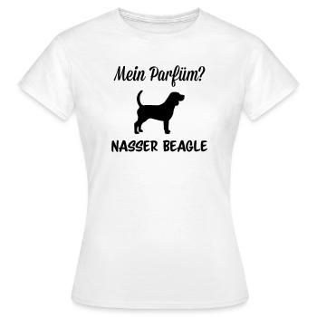 Parfüm nasser Beagle - Frauen T-Shirt - Weiß - Vorne - AI Model Female 172 dark (172cm)