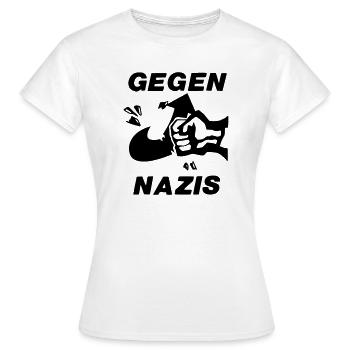 Gegen Nazis - Frauen T-Shirt - Weiß - Vorne - AI Model Female 172 dark (172cm)
