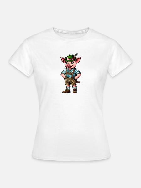 Bayerisches Schwein - Frauen T-Shirt - Weiß