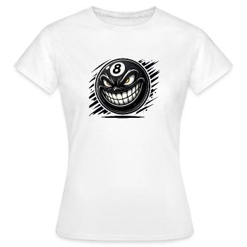 Evil 8-Ball - Le monstre de billard souriant - T-shirt Femme - blanc - Devant - AI Model Female 172 dark (172cm)