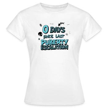 Chemise amusante Escalade de la puberté - T-shirt Femme - blanc - Devant - AI Model Female 172 dark (172cm)