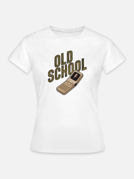 Altmodisches Retro-Klapphandy - Frauen T-Shirt - Weiß