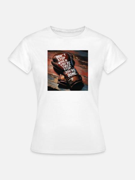 Kampfgeist auf Boxhandschuh - Frauen T-Shirt - Weiß