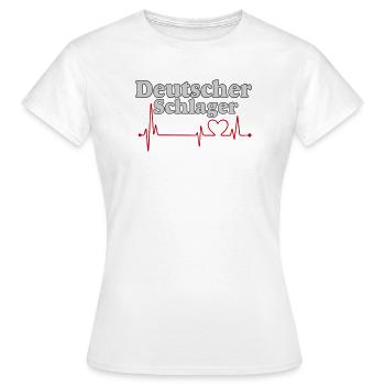 Schlager Party , Schlager Musique , Battement de cœur - T-shirt Femme - blanc - Devant - AI Model Female 172 dark (172cm)