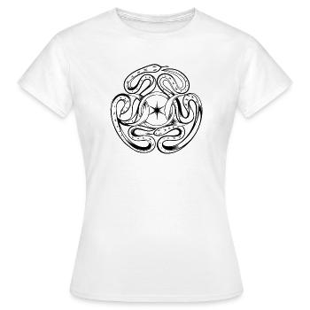 Schlangen mit Rad der Hekate - Frauen T-Shirt - Weiß - Vorne - AI Model Female 172 dark (172cm)