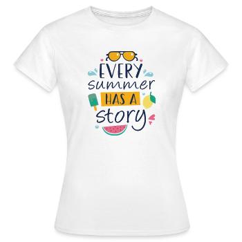 Jeder Sommer hat eine Geschichte - Frauen T-Shirt - Weiß - Vorne - AI Model Female 172 dark (172cm)