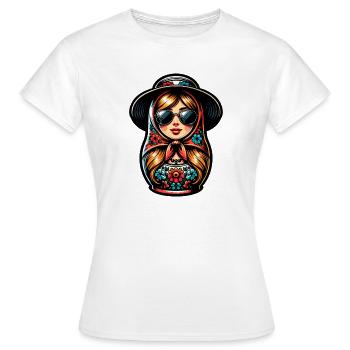 Fille russe ! Matriochka Russe pour Russes - T-shirt Femme - blanc - Devant - AI Model Female 172 dark (172cm)