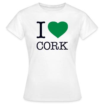 I LOVE CORK - Women's T-Shirt - white - Front - AI Model Female 172 dark (172cm)