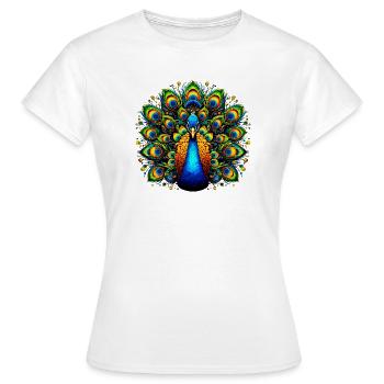 Paon - T-shirt Femme - blanc - Devant - AI Model Female 172 dark (172cm)