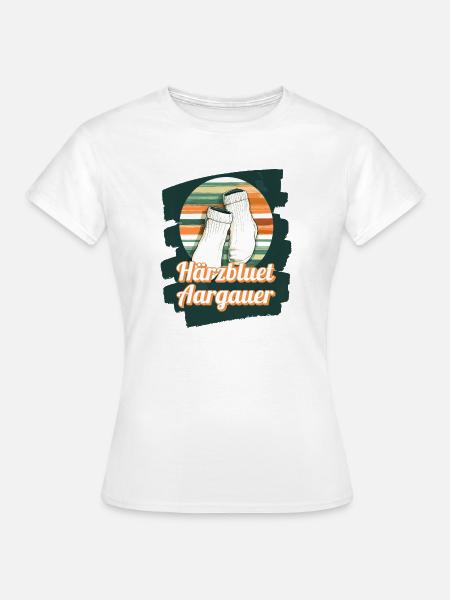 Härzbluetaargauer Aargauer und weisse Socken - Frauen T-Shirt - Weiß