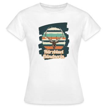 Härzbluetgraubünden, Grisons, Suisse - T-shirt Femme - blanc - Devant - AI Model Female 172 dark (172cm)
