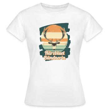 Härzbluetgraubünden, Grisons, Suisse - T-shirt Femme - blanc - Devant - AI Model Female 172 dark (172cm)