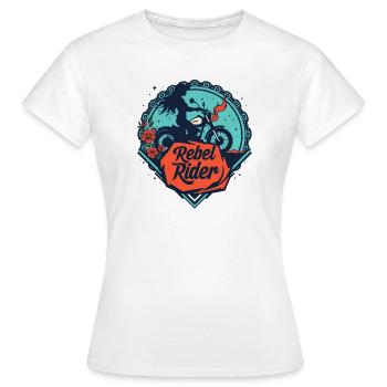Rebell Rider - Frauen T-Shirt - Weiß - Vorne - AI Model Female 172 dark (172cm)