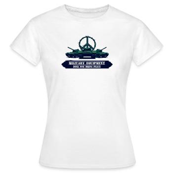 L’équipement militaire n’apporte pas la paix - T-shirt Femme - blanc - Devant - AI Model Female 172 dark (172cm)