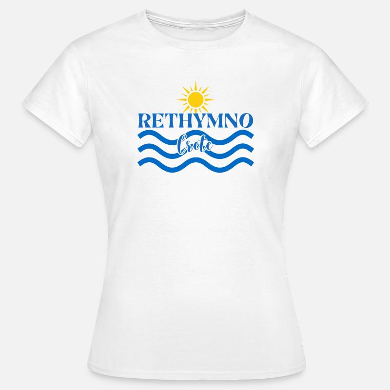 Rethymno Sunset Wave Design - Women's T-Shirt - white