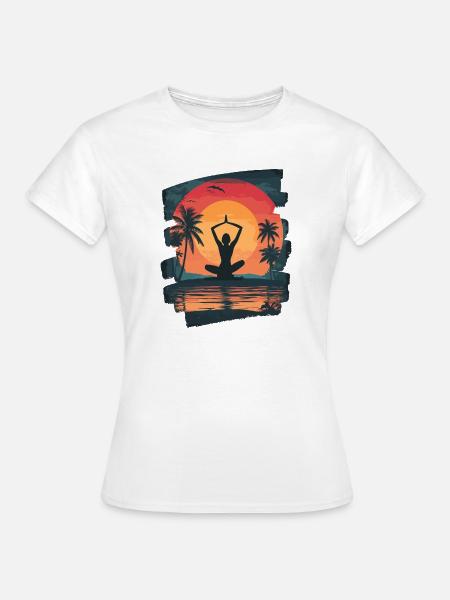 Yoga Namaste Meditation - Frauen T-Shirt - Weiß