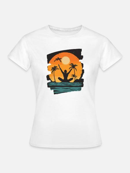 Yoga Namaste Meditation - Frauen T-Shirt - Weiß