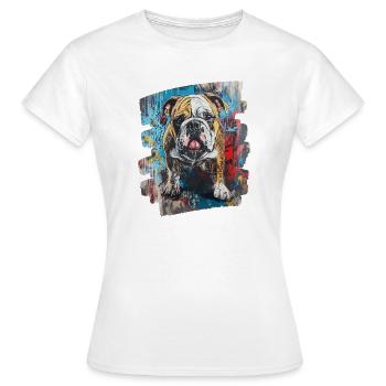 Chien de combat Bulldog - T-shirt Femme - blanc - Devant - AI Model Female 172 dark (172cm)
