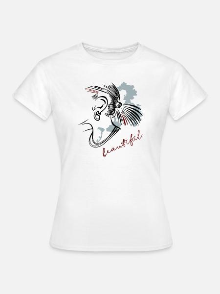 Girl beautiful - Frauen T-Shirt - Weiß