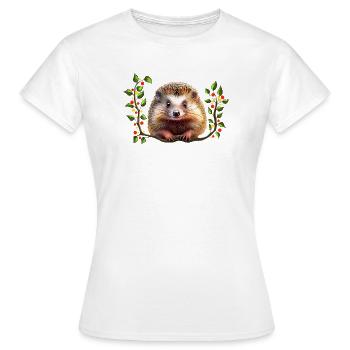 Hérisson Festif de Noël - T-shirt Femme - blanc - Devant - AI Model Female 172 dark (172cm)