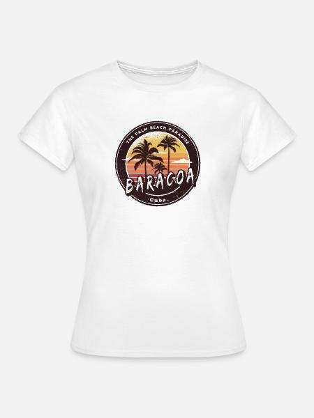 Baracoa Palmen und Strand Design - Frauen T-Shirt - Weiß
