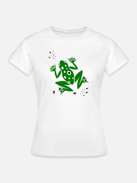 Frosch mit Herz und Ameisen - Frauen T-Shirt - Weiß