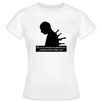 Mein Leben in Kürze - Frauen T-Shirt - Weiß - Vorne - AI Model Female 172 dark (172cm)