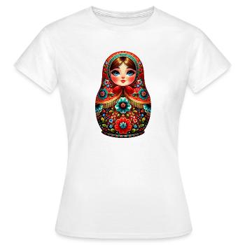 Fille russe ! Matriochka Russe pour Russes - T-shirt Femme - blanc - Devant - AI Model Female 172 dark (172cm)
