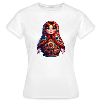 Fille russe ! Matriochka Russe pour Russes - T-shirt Femme - blanc - Devant - AI Model Female 172 dark (172cm)