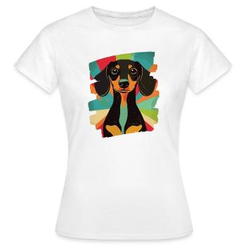 Teckel Dackel - T-shirt Femme - blanc - Devant - AI Model Female 172 dark (172cm)
